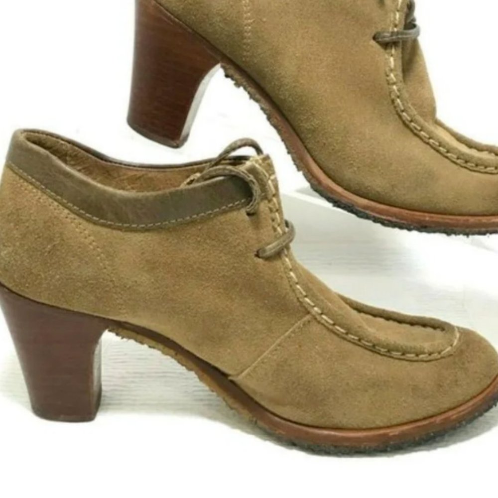 FRYE Brown Suede Oxford Ties 3" Boots booties